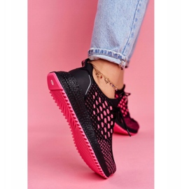 Women's Sport Shoes Sneakers Big Star Black Fuchsia FF274964 pink 3