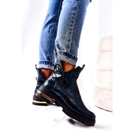 PA2 Green Tanya Crocodile Warm Leather Boots black 2