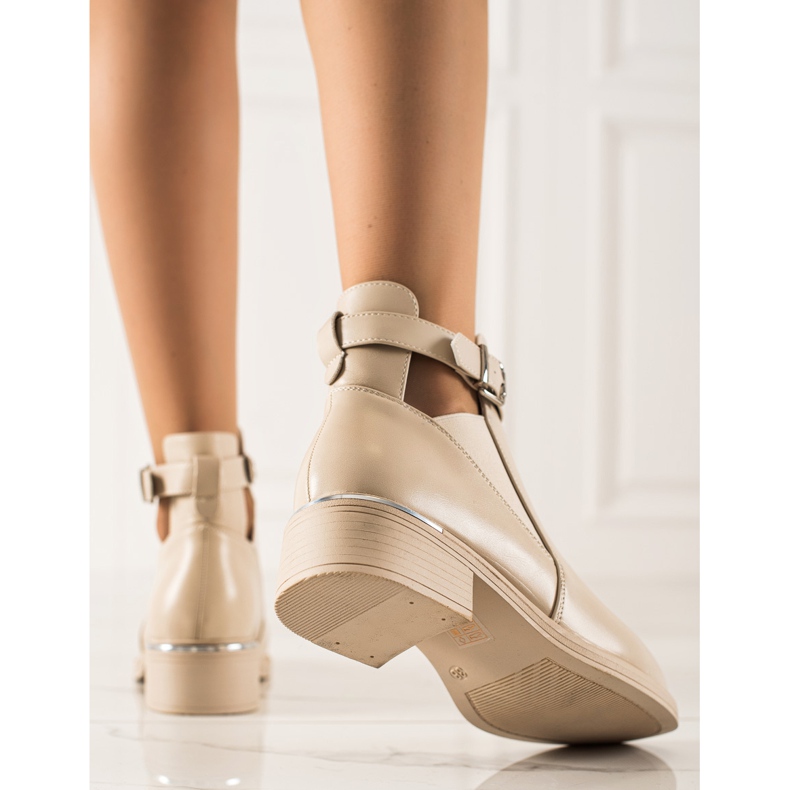 Marquiz Beige Booties With A Cut 1