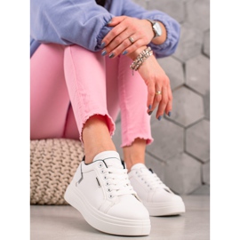 Ideal Shoes White Eco Leather Sneakers black 2 Ideal Shoes White Eco Leather Sneakers black 2