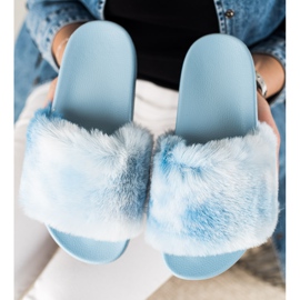 TRENDI Slippers With Fur blue 1