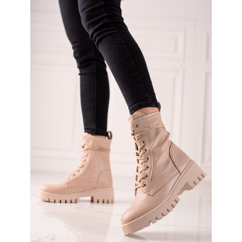 Diamantique Classic Laced Trappers beige 1 Diamantique Classic Laced Trappers beige 1