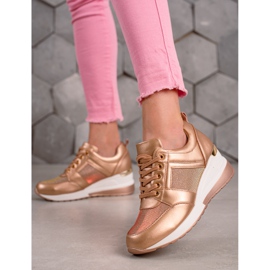 Diamantique Golden Wedge Sneakers 1 Diamantique Golden Wedge Sneakers 1