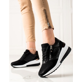TRENDI Black Wedge Sneakers 2