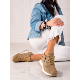 TRENDI Brown Wedge Sneakers beige 1 TRENDI Brown Wedge Sneakers beige 1