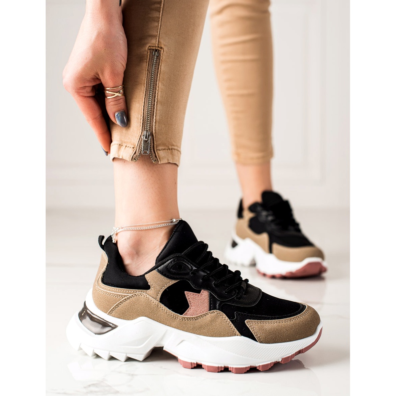 Sweet Shoes Fashionable Sneakers beige black pink 1