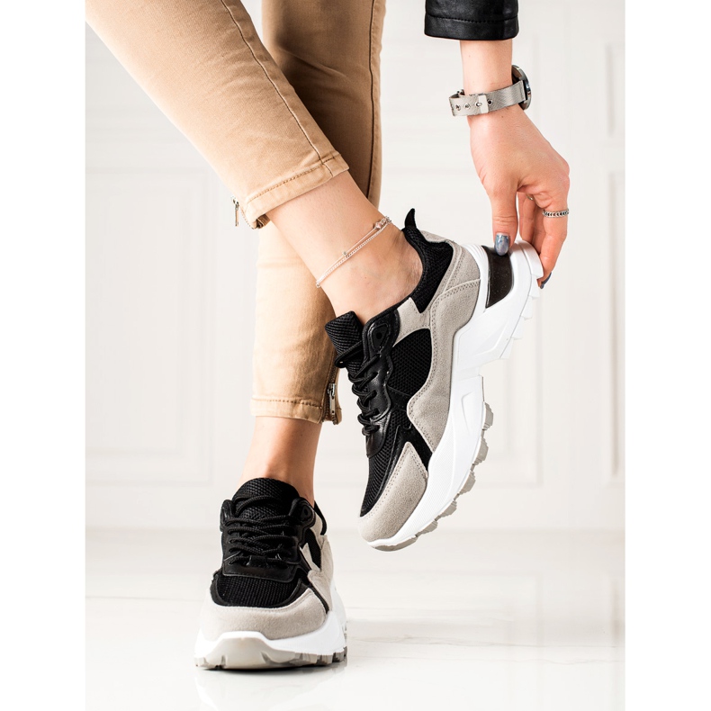 Sweet Shoes Gray and black Sneakers grey 2 Sweet Shoes Gray and black Sneakers grey 2