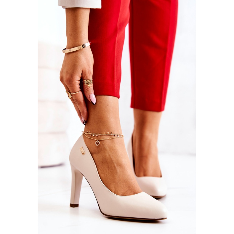 Women's Pumps On A Heel Sergio Leone Light Beige Campbell 1