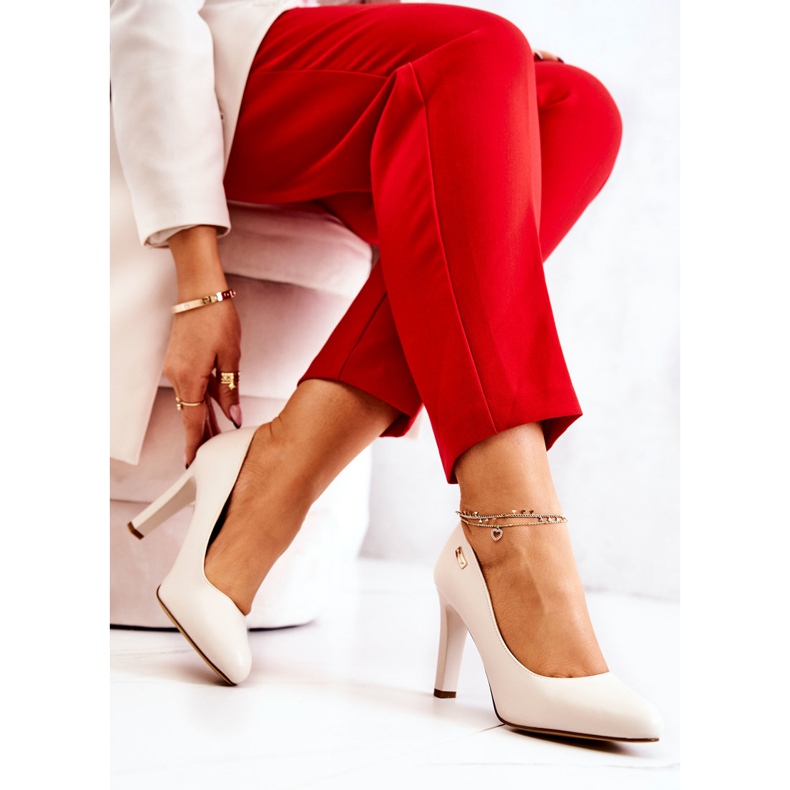 Women's Pumps On A Heel Sergio Leone Light Beige Campbell 2