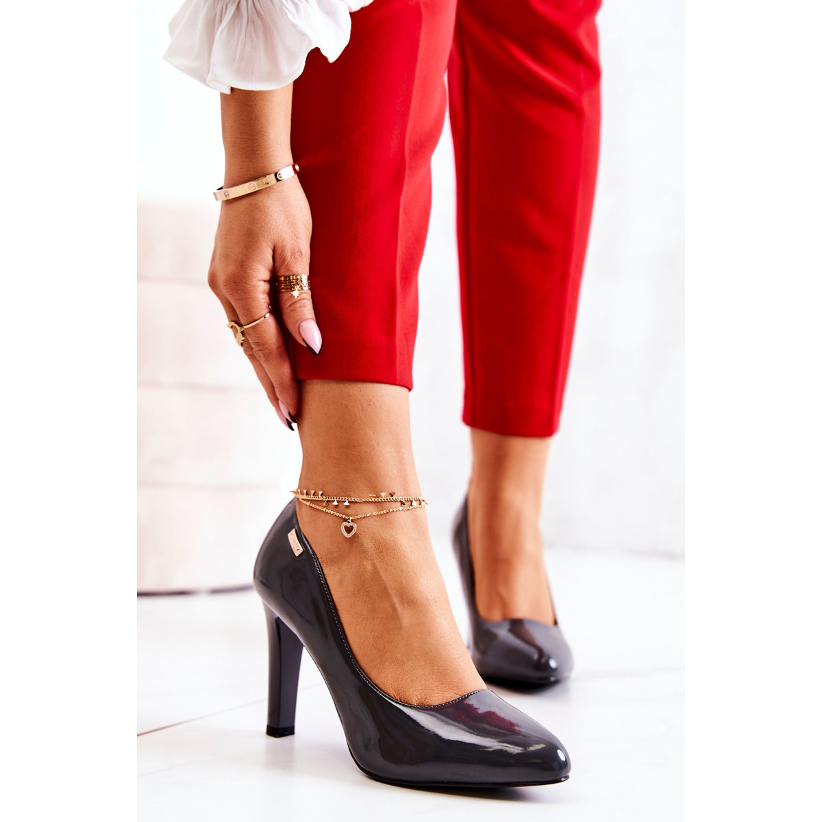 Dark gray high sales heels