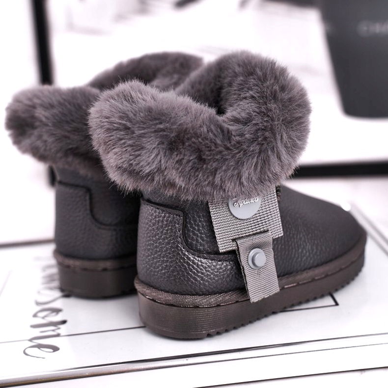 Apawwa Warm children's snow boots with fur Marella gray grey 6