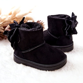 Children's Warm Snow Boots With A Bow Black Snowis 3