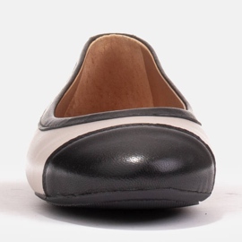 Marco Shoes Comfortable ballerinas with a trim beige black 1