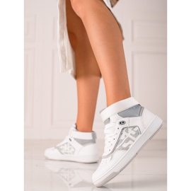 TRENDI Comfortable Velcro Sneakers white 1