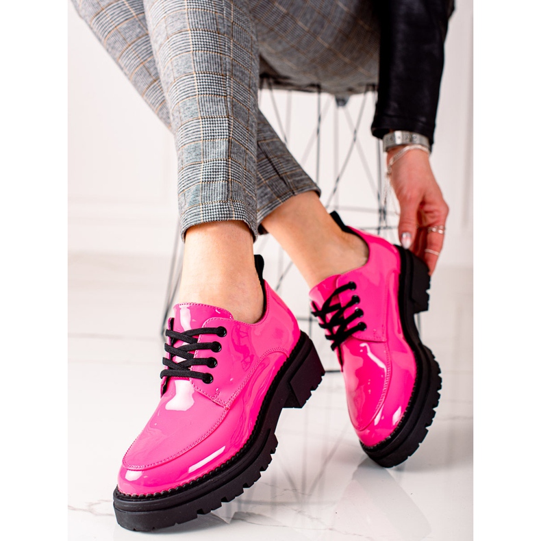 La.Fi Stylish lace-up shoes pink 2
