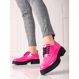 La.Fi Stylish lace-up shoes pink 1
