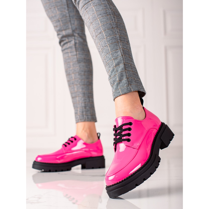 La.Fi Stylish lace-up shoes pink 1