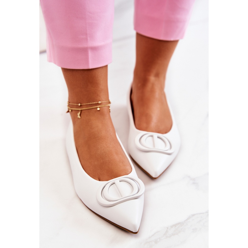PS1 Leather Ballerinas In Spitz White Rachelle 2 PS1 Leather Ballerinas In Spitz White Rachelle 2