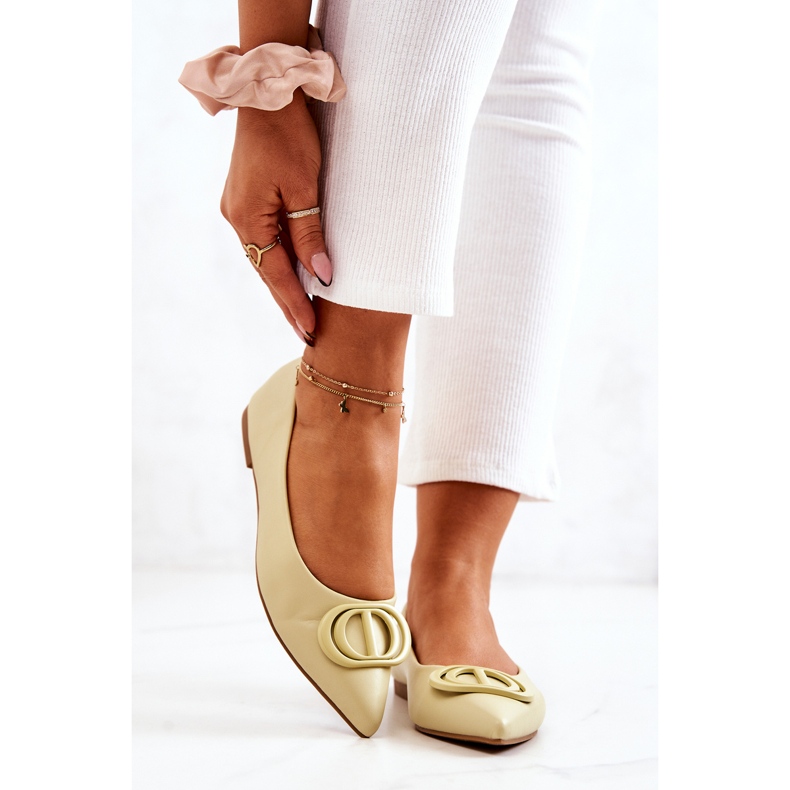 PS1 Leather Ballerinas In Rachelle's Bright Green Spitz yellow 2