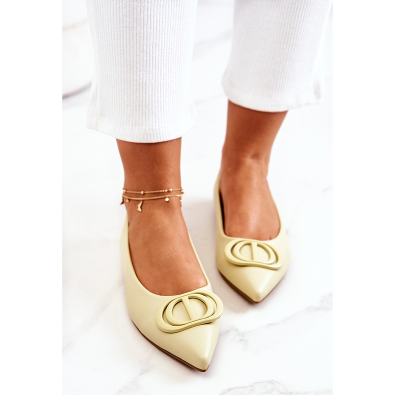 PS1 Leather Ballerinas In Rachelle's Bright Green Spitz yellow 1