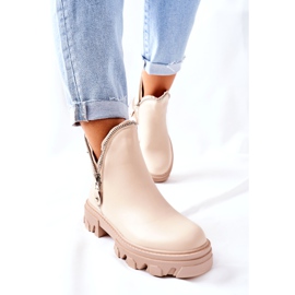 FI1 Women's Ankle Boots With Cutouts Beige Rhythm 2