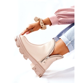 FI1 Women's Ankle Boots With Cutouts Beige Rhythm 3