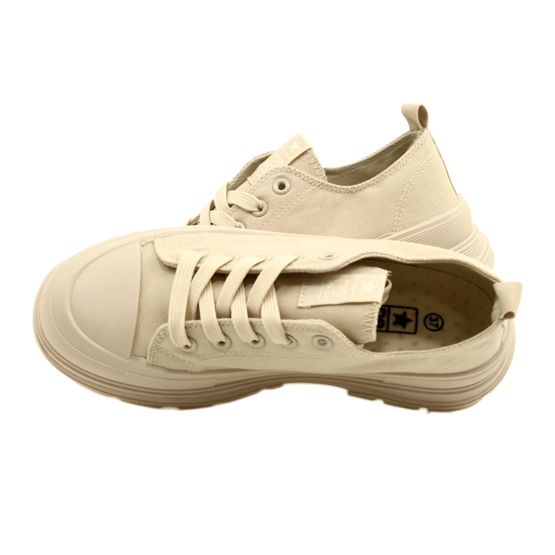 News Women's sneakers sneakers on the platform 21sp02-1400 beige 5