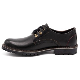 Olivier Men's leather shoes 812MP black with black underside 1
