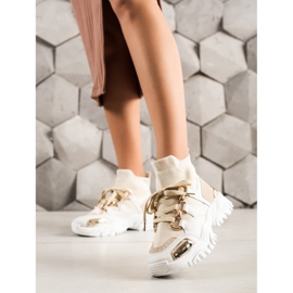 TRENDI Fashion Sneakers beige golden 1