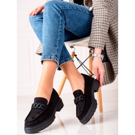 LA.FI Black Suede Loafers 1