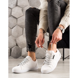 TRENDI Light Sport Shoes Made Of Eco Leather white black 1