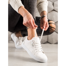 TRENDI Light Sport Shoes Made Of Eco Leather white silver 1 TRENDI Light Sport Shoes Made Of Eco Leather white silver 1