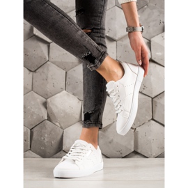 TRENDI Light Sport Shoes Made Of Eco Leather white silver 3