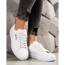 TRENDI Light Sport Shoes Made Of Eco Leather white silver 2