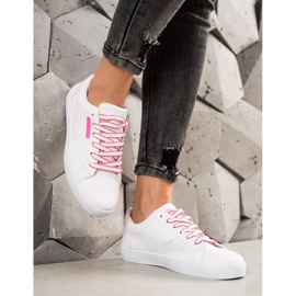 TRENDI Light Sport Shoes Made Of Eco Leather white pink 1
