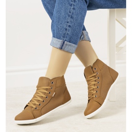 Brown ankle-high Chartier sneakers 1