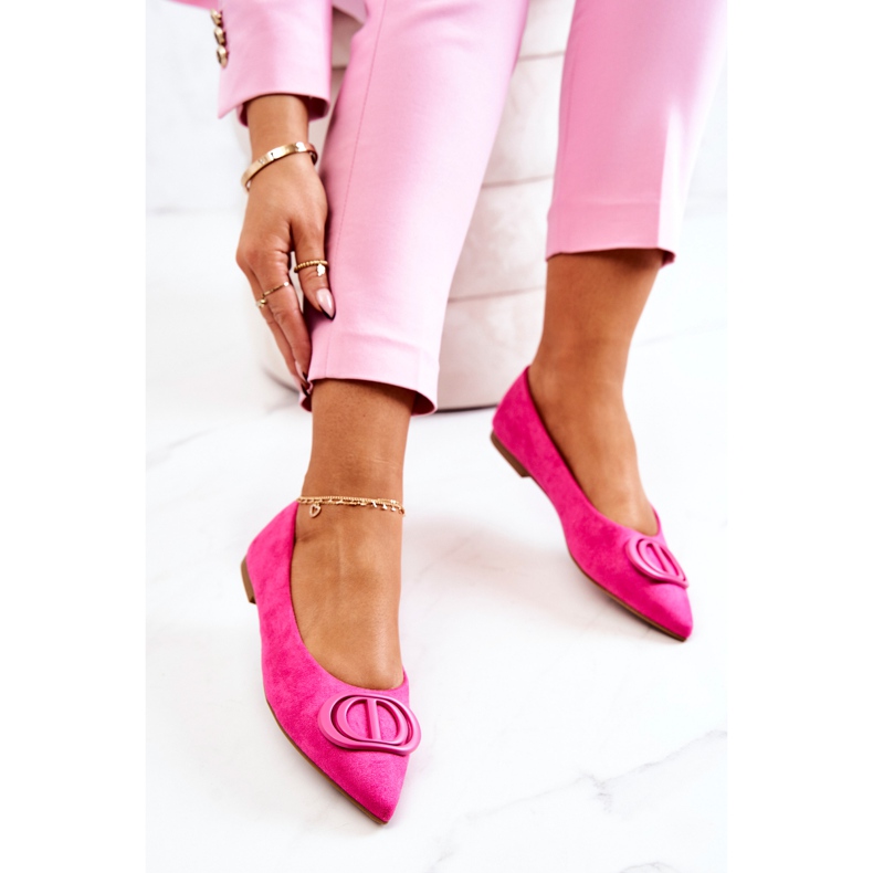 PS1 Suede Ballerinas In Spitz Pink Neriso 2