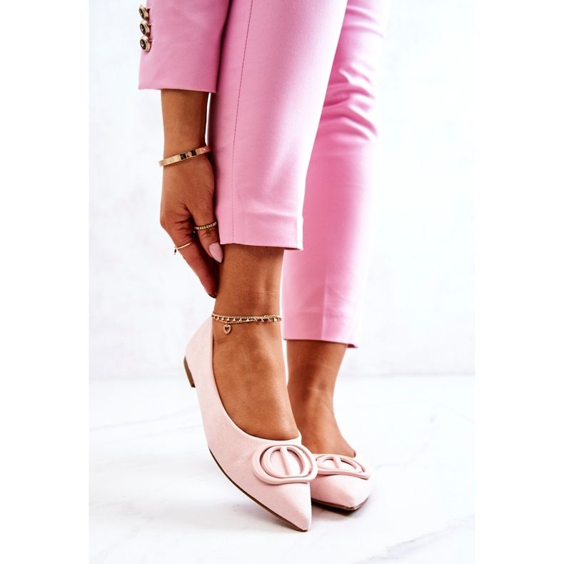 PS1 Suede Ballerinas In Spitz Light Pink Neriso 2