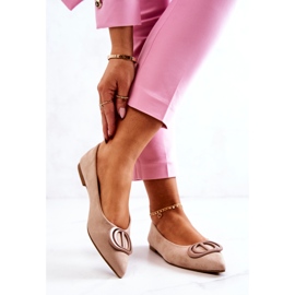 PS1 Suede Ballerinas In Spitz Beige Neriso 2