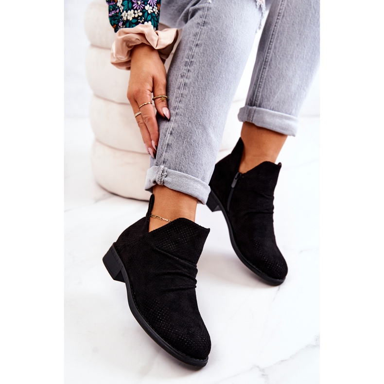 PS1 Openwork crinkled boots Black Cynthia 2