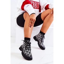 FM1 Black and White Kandice Sports Socks Shoes 1