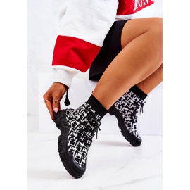 FM1 Black and White Kandice Sports Socks Shoes 2