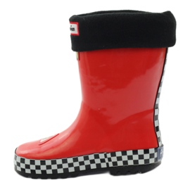 American Club Wellies insulated with a Red Car sock white black grey 1