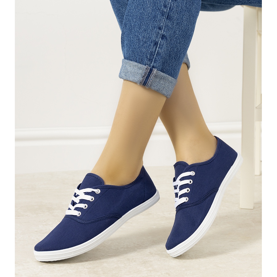 Womens navy canvas online shoes