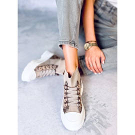 Reta Khaki ankle sock sneakers beige brown 2