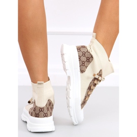 Reta Beige ankle sock sneakers brown 1