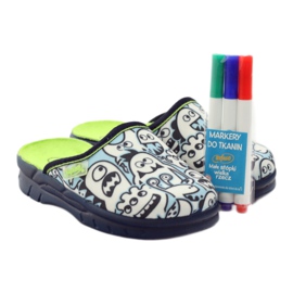 Befado children's shoes coloring slippers white navy blue blue 5