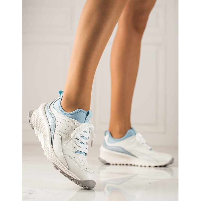 Goodin Stylish Leather Sneakers white blue 1 Goodin Stylish Leather Sneakers white blue 1