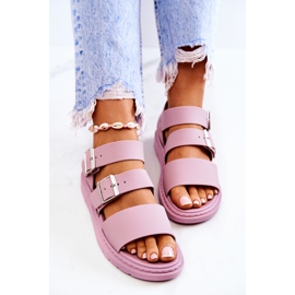 FM1 Reese's Purple Buckle Sandals 1