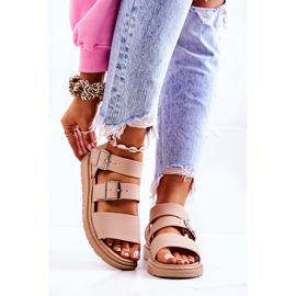 FM1 Reese Beige Sandals With Buckle 1